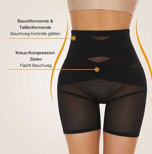 SIMIYA Majtki Modelujące Brzuch Wysoki Stan Push-Up 2x Czarne M