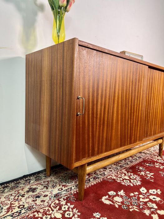 Komoda PRL Wyszkowska patyczak drzwi przesuwane lata 60 vintage retro