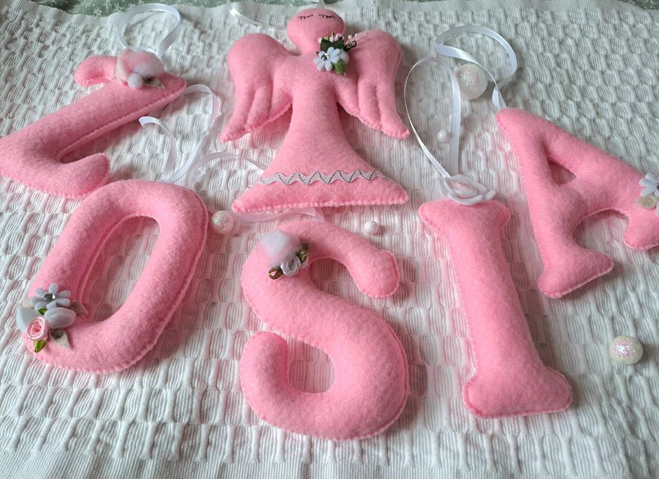 Zawieszka literki imię dziecka dziewczynki Zosia Hand made