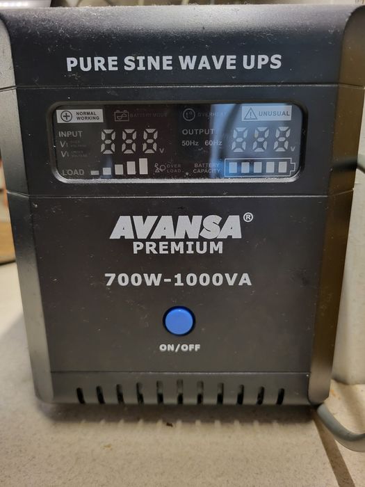 Інвертор / Джерело безперебійного живлення Avansa UPS Sinus 1000VA (80