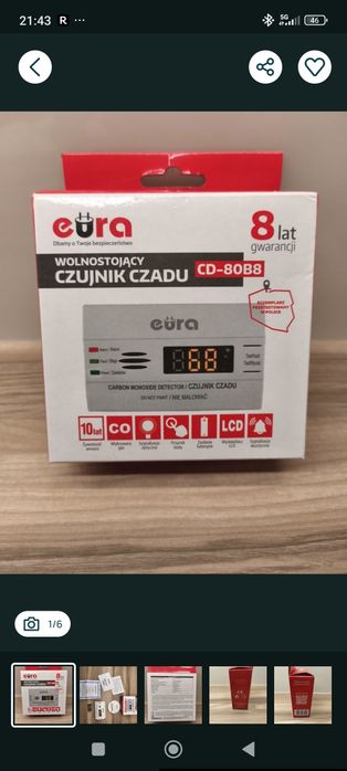 Wolnostojący czujnik czadu CD-80B8