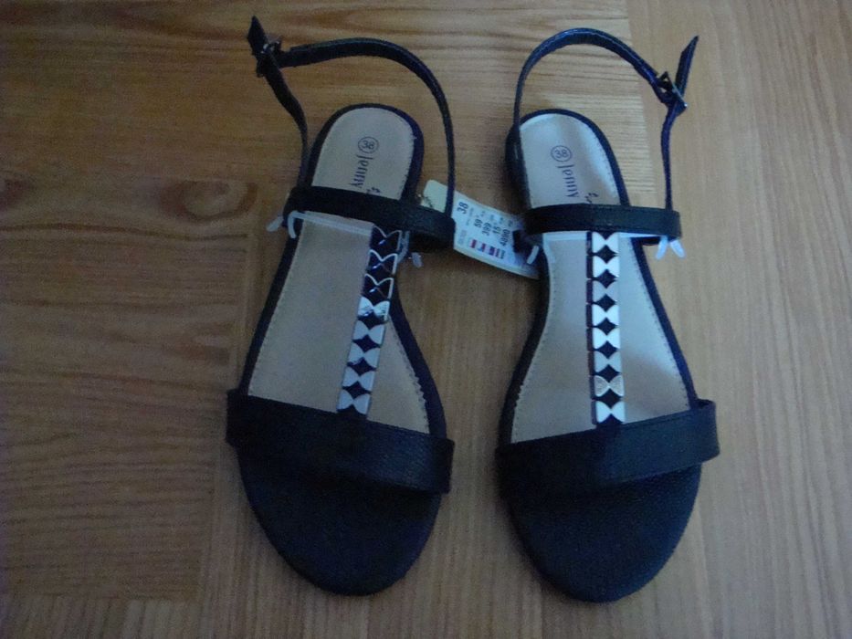 czarne sandałki/ czarne sandały