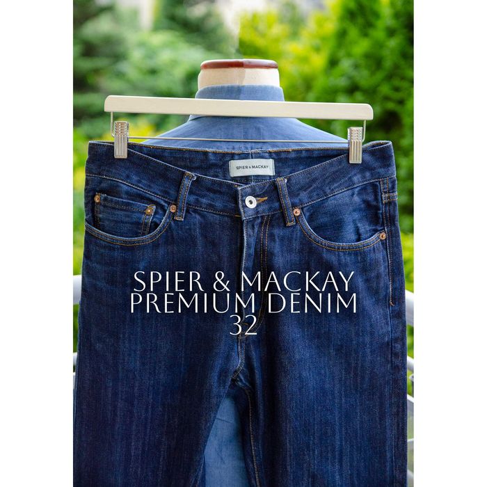 Klasyczne jeansy Spier & Mackay r32, 100% bawełna, denim premium, granatowe, 340g