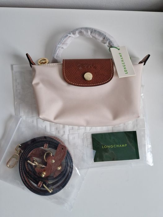 Beżowa/ ecru NOWA torebka LONGCHAMP roz mini