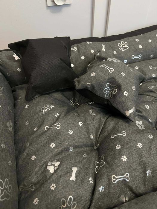 Legowisko dla psa M 100x75 szare wodoodporne – dwie poduszki gratis