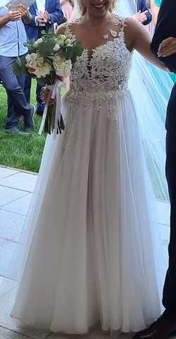 Piękna suknia ślubna na 160 cm wzrostu