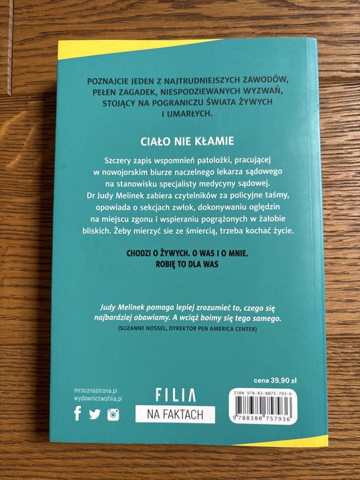 Ciało nie kłamie 262 ciała. Wyznania lekarki medycyny sądowej