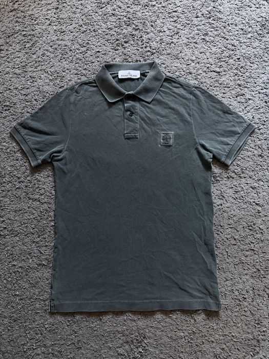 Футболка поло stone island stone original wash garment dyed