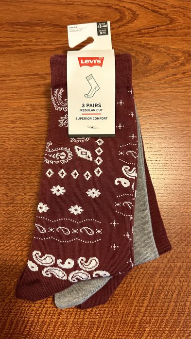 -60% Skarpety Levi’s 3 pary - 43-46 nowe skarpetki Levis 3 pak prezent