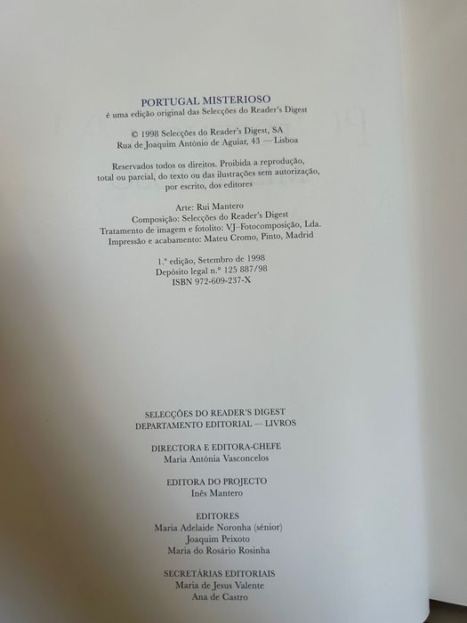 Livro Selecções Reader's Digest - Portugal Misterioso