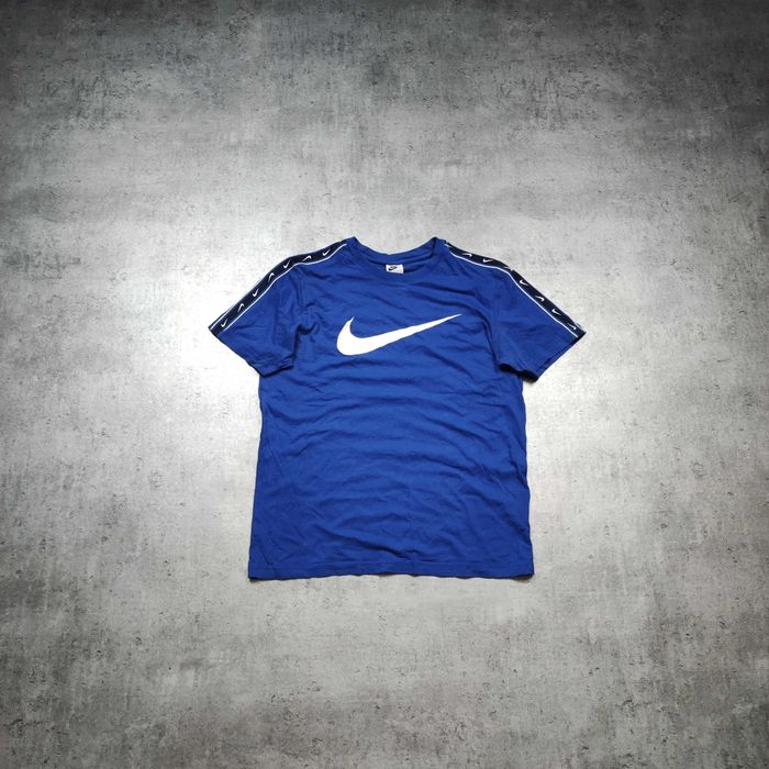 MĘSKA PREMIUM Koszulka Bawełna Casual Lampas Nike Swoosh Duże Logo