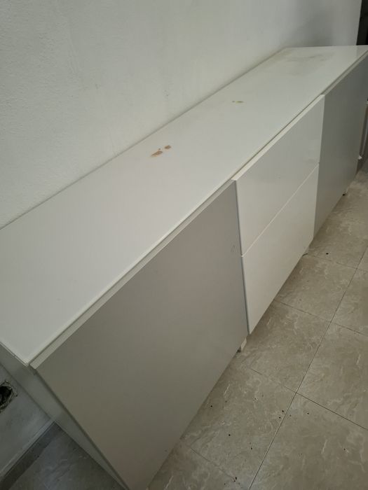 Conjunto de 2 móveis branco/cinza