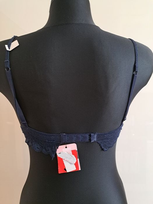 Tezenis nowy granatowy biustonosz koronka  75B