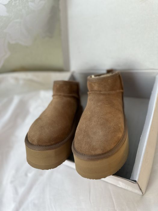 Уггі жіночі угги натуральна замша, угги ugg ultra mini platform
