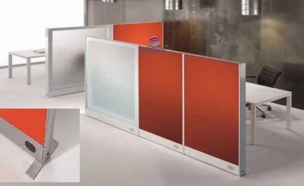 Biombo Tecido Vidro Transp. Vidro Fosco Misto Melamina Novo