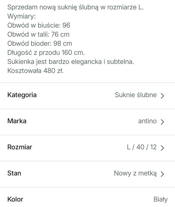 Suknia slubna sprzedam