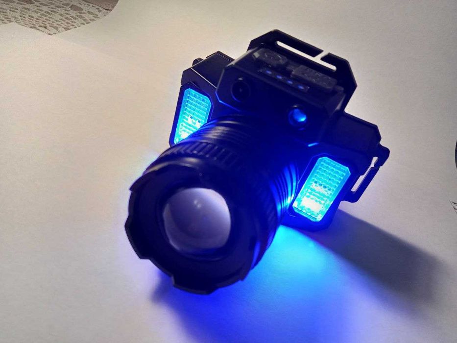 Фонарик налобный, аккумуляторный, светодиодный, очень яркий