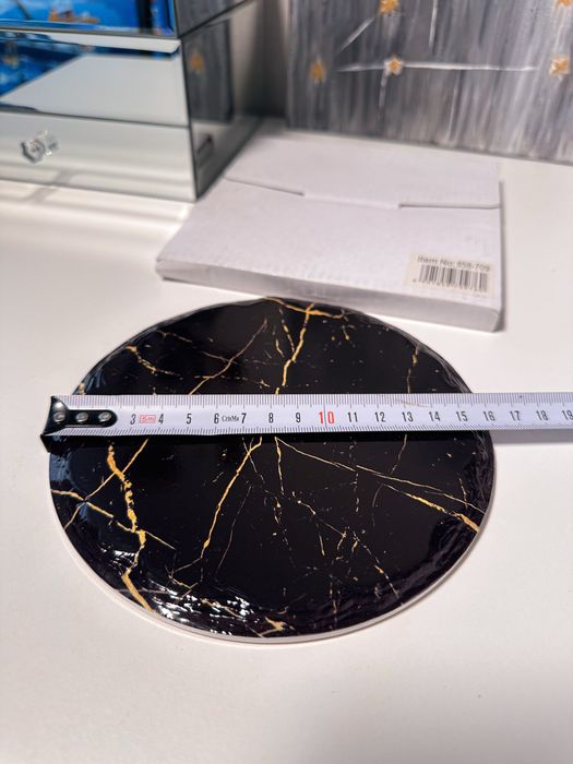 Podstawka ozdobna czarna jak marmur wzór nowa glamour