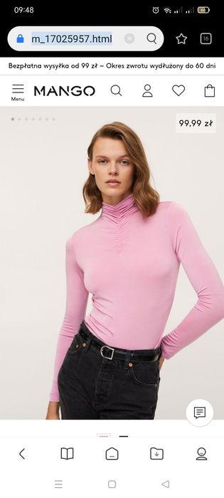 Mango nowa koszulka golf długi rękaw rozm S