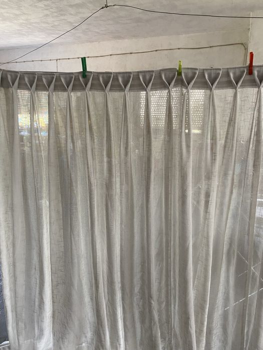 Cortinas em linho efeito gravata