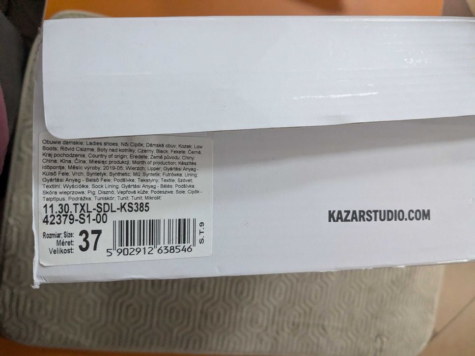 Kazar kozaki skórzane czarne rozm. 37