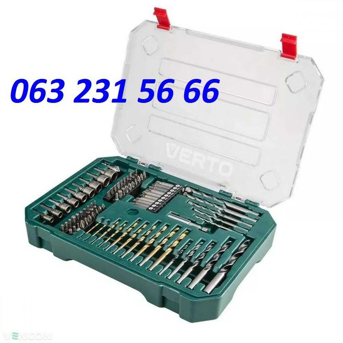 Набір свердел, головок, біт Verto 81 шт (66H648)