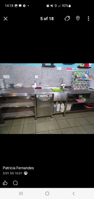 Mesas de inox e fogão