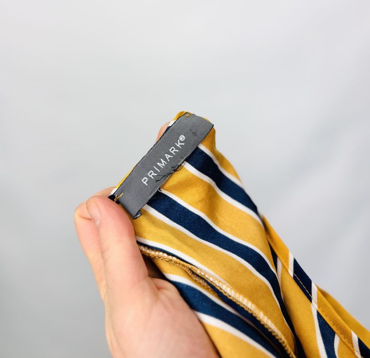 Żółto‑granatowa bluzka z węzłem 3XL 46