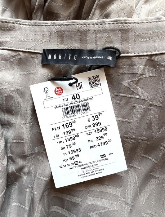 Sukienka koszulowa z wiskozy do pracy na co dzień elegancka casual