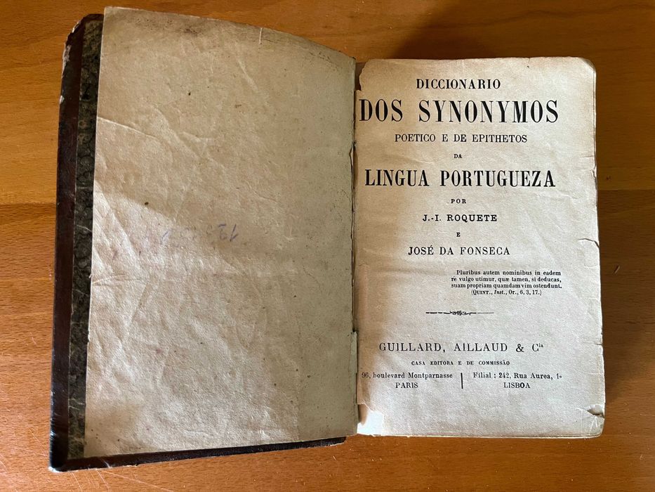 Diccionario dos synonymos poetico e de epithetos da lingua portugueza