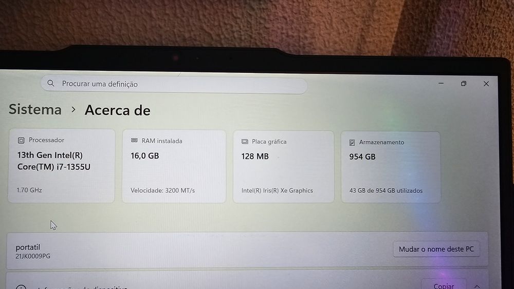 Portátil Lenovo ThinkPad