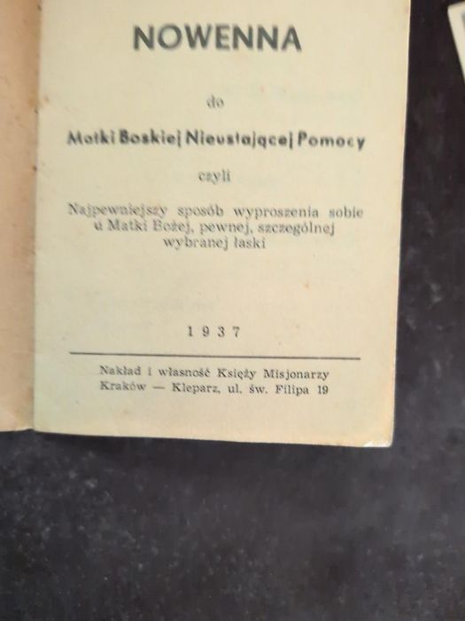 Nowenna nieustająca do Matki Boskiej Nieustającej Pomocy 1937r.