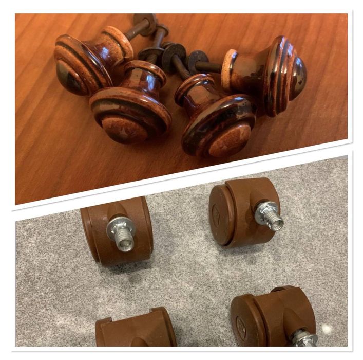 Ручки для мебели + ролики поворотные с втулкой (d-50 мм, резьба-8 мм)