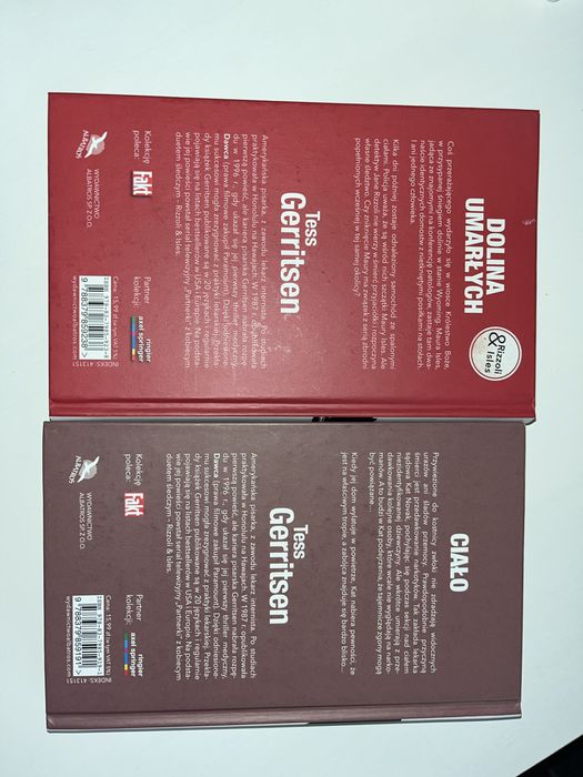 Tess Gerritsen Anatomia zbrodni - seria (Nowe, twarda okladka, 10 sztuk)