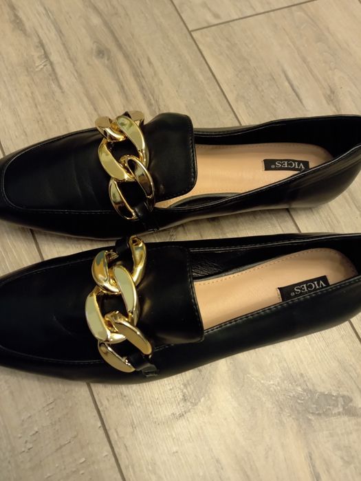 Eleganckie buty, półbuty, mokasyny damskie. 40. Czarne