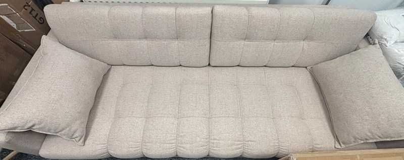 Pikowana elegancja sofa bąbelkowa 4 os Mamaia Micadoni beż 217x96x75cm