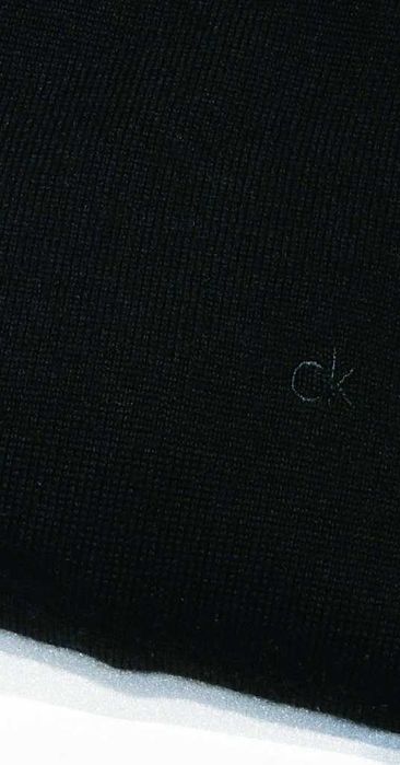 CALVIN KLEIN sweter półgolf L 100% merino czarny dandy Premium Line Cena Producenta: € 290