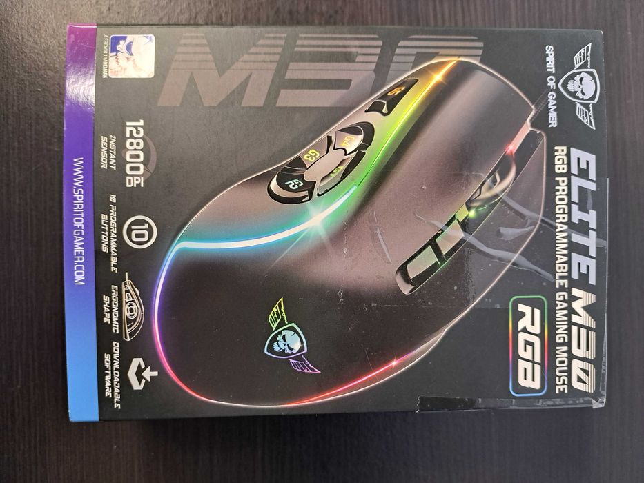 Spirit Of Gamer x Elite M30 Przewodowa mysz do gier na PC + naklejki