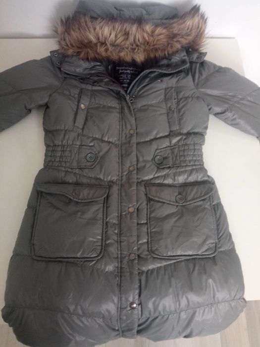 Tommy Hilfiger Denim oryginalna damska długa kurtka puchowa r S/M