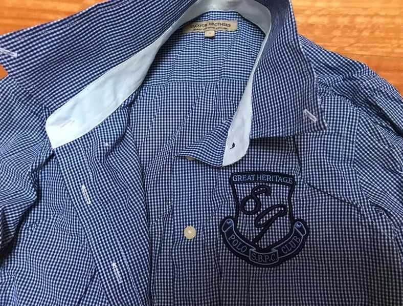 Camisa azul de xadrez da Sacoor