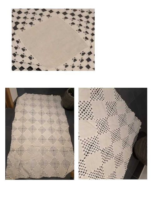 Toalha de linho e crochê