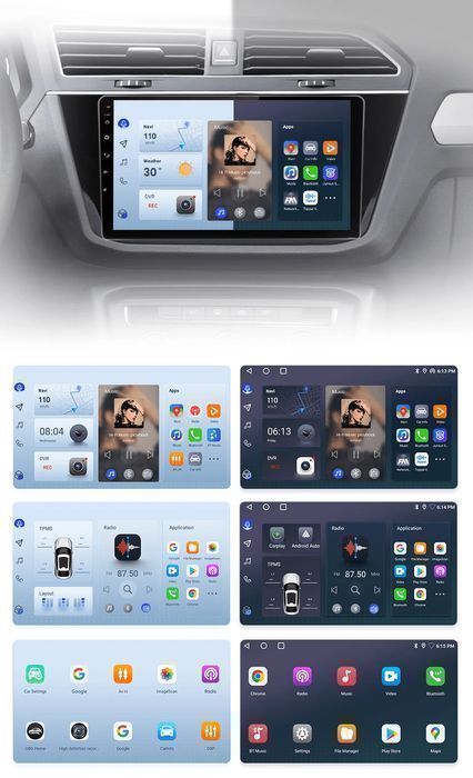 VW Tiguan 2016–2020 – Radio Android 15 9" CarPlay Android Auto 6GB/128GB GPS Nawigacja Stacja Multimedialna WiFi Bluetooth DSP 4G LTE PL