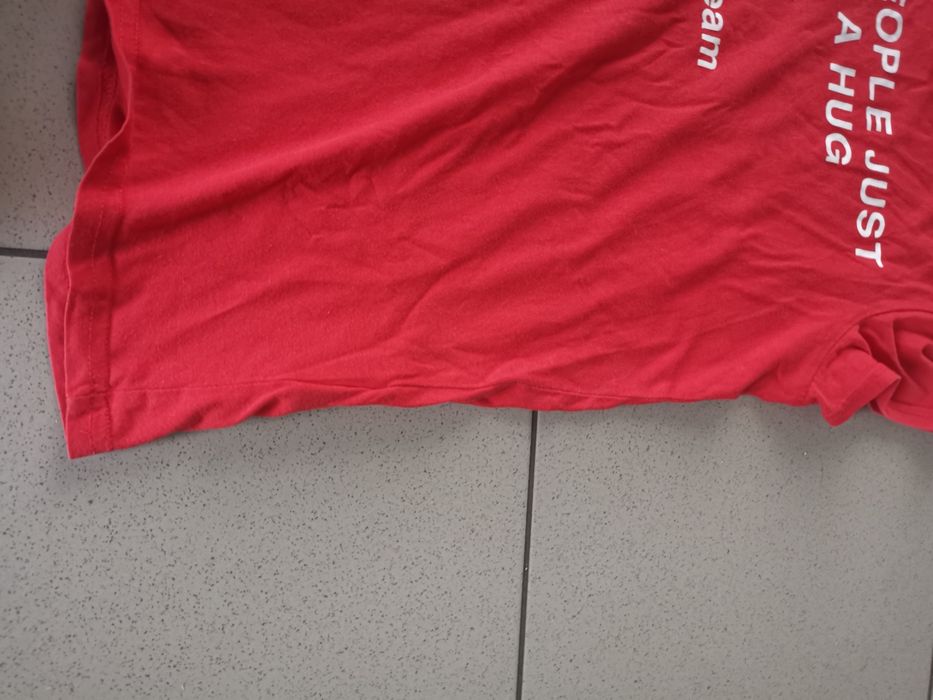 Czerwony t shirt damski bluzka z krótkim rękawem zabawny napis Page On