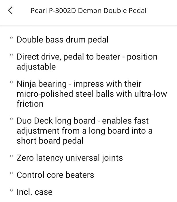 Pearl P-3002D Demon double pedal