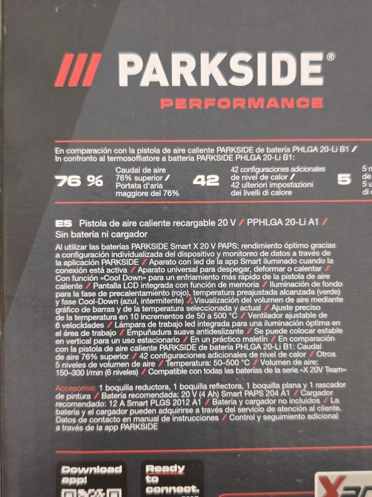 Pistola Calor Parkside 20V