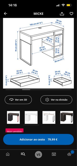 Secretária Ikea Micke