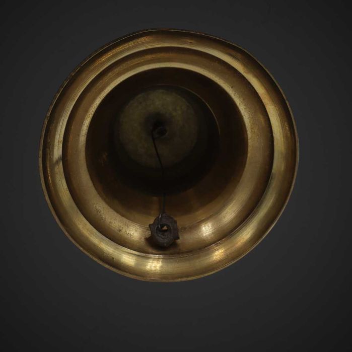 Vintage Dzwonek szkolny mosiądz z drewnianą rączką b4/120172