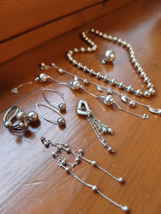 Срібло сережки набори прикраси перстень