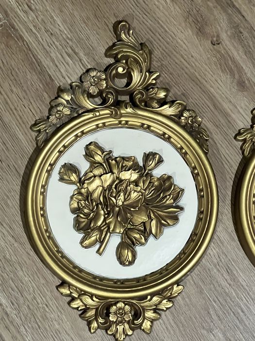 Placas Syroco Florais Douradas USA