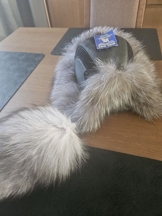 Czapka- skóra i lis naturalny